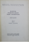 Słownik Staropolskich Nazw Osobowych Tom III Zeszyt 3
