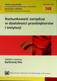 Rachunkowość zarządcza w działalności przedsiębiorstw i instytucji