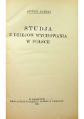 Studja z Dziejów Wychowania w Polsce 1921 r.