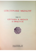Lekcjonarz Mszalny. Tom VI. Czytania w mszach o świętych