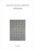 Lacoue Labarthe Philippe  Typografie