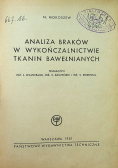 Analiza braków w wykończalnictwie tkanin bawełnianych