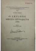 O urzędzie miecza używającem 1932 r.