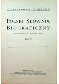 Polski Słownik Biograficzny tom IV
