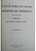 Sacrae Romanae Rotae Decisiones Seu Sententiae Tom XXXII 1940 r.
