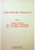 Lekcjonarz  mszalny Tom III