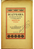 Rozprawa Egzegetyczna o Pokusach Chrystusa Pana 1900 r