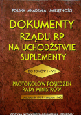 Dokumenty rządu RP na uchodźstwie suplementy do tomów I  VIII