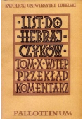 List do hebrajczyków tom X wstęp przekład komentarze