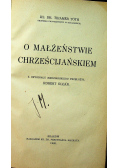 O małżeństwie chrześcijańskim 1936 r.