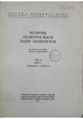 Słownik Staropolskich Nazw Osobowych Tom IV Zeszyt 3
