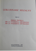 Lekcjonarz mszalny Tom IV