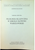 Filologia klasyczna w Szkole Głównej Warszawskiej