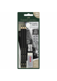 Ołówki Pitt Graphite Matt 3szt z gumką i temper