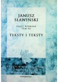 Sławiński Prace wybrane Tom III Teksty i teksty