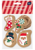 Zawieszki na prezent 12szt Kraft Christmas BN
