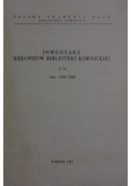Inwentarz rękopisów biblioteki kórnickiej Zeszyt  IV