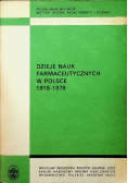Dzieje nauk farmaceutycznych w Polsce 1918 1978