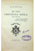 Ku czci Chrystusa Króla 1929 r.