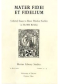 Marian Library Studies Mater fidei et fidelium
