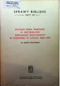 Studium Pisma Świętego w arcybiskupim seminarium duchownym w Poznaniu w latach 1835 - 1939