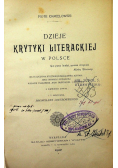 Dzieje Krytyki literackiej w Polsce, 1902 r.