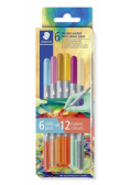 Flamastry dwustronne Multiverse 6szt.12 kolorów Staedtler