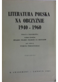 Literatura Polska na obczyźnie 1940 1960 Tom 2
