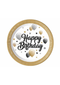 Talerzyki papierowe Happy Birthday 23cm 8szt
