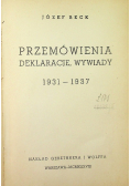 Przemówienia Deklaracje Wywiady 1938 r.