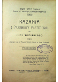 Kazania i przemowy pasterskie tom I 1908 r
