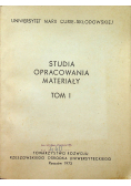 Studia opracowania materiały tom I