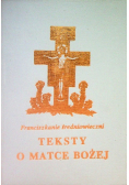 Franciszkanie średniowieczni teksty o Matce Bożej