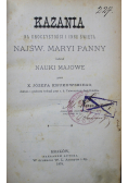 Kazania na uroczystości i inne święta Najświętszej Maryi Panny 1878 r.