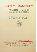 Lirycy francuscy Wybór poezji 1924 r.