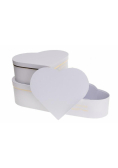 Pudełko Flower Box 3szt białe serce ROZETTE