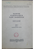 Słownik staropolskich nazw osobowych Tom II zeszyt 3