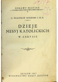 Dzieje Misyj Katolickich w zarysie 1927 r