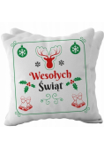 Poduszka świąteczna z napisem Wesołych Świąt