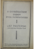 O chrześcijańskie zasady życia państwowego List pasterski