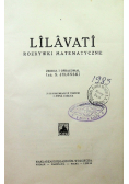 Lilavati rozrywki matematyczne 1925 r.