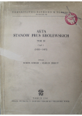 Akta stanów Prus królewskich tom III część I