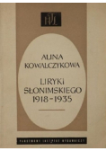 Liryka Słonimskiego 1918 1935