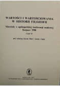 Wartości i wartościowania w historii filozofii Cz II
