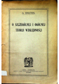 O szczególnej i ogólnej teorji względności 1922 r