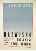 Nazwisko tożsamość i więzi rodzinne Dedykacja Boruta