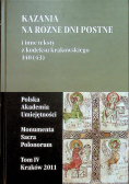 Kazania na różne dni postne i inne teksty z kodeksu krakowskiego 140 43 tom IV