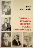 Warszawskie środowisko historyczne w okresie II Rzeczypospolitej