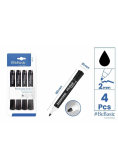 Marker permanentny 4szt czarny