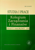 Kolegium zarządzania i finansów zeszyt naukowy 132